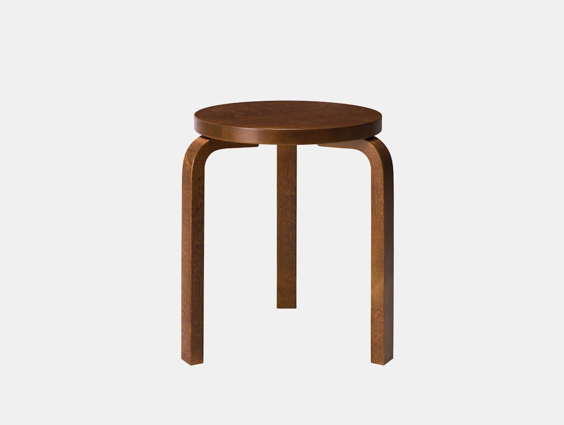 Artek alvar aalto stool 60 walnut stained birch