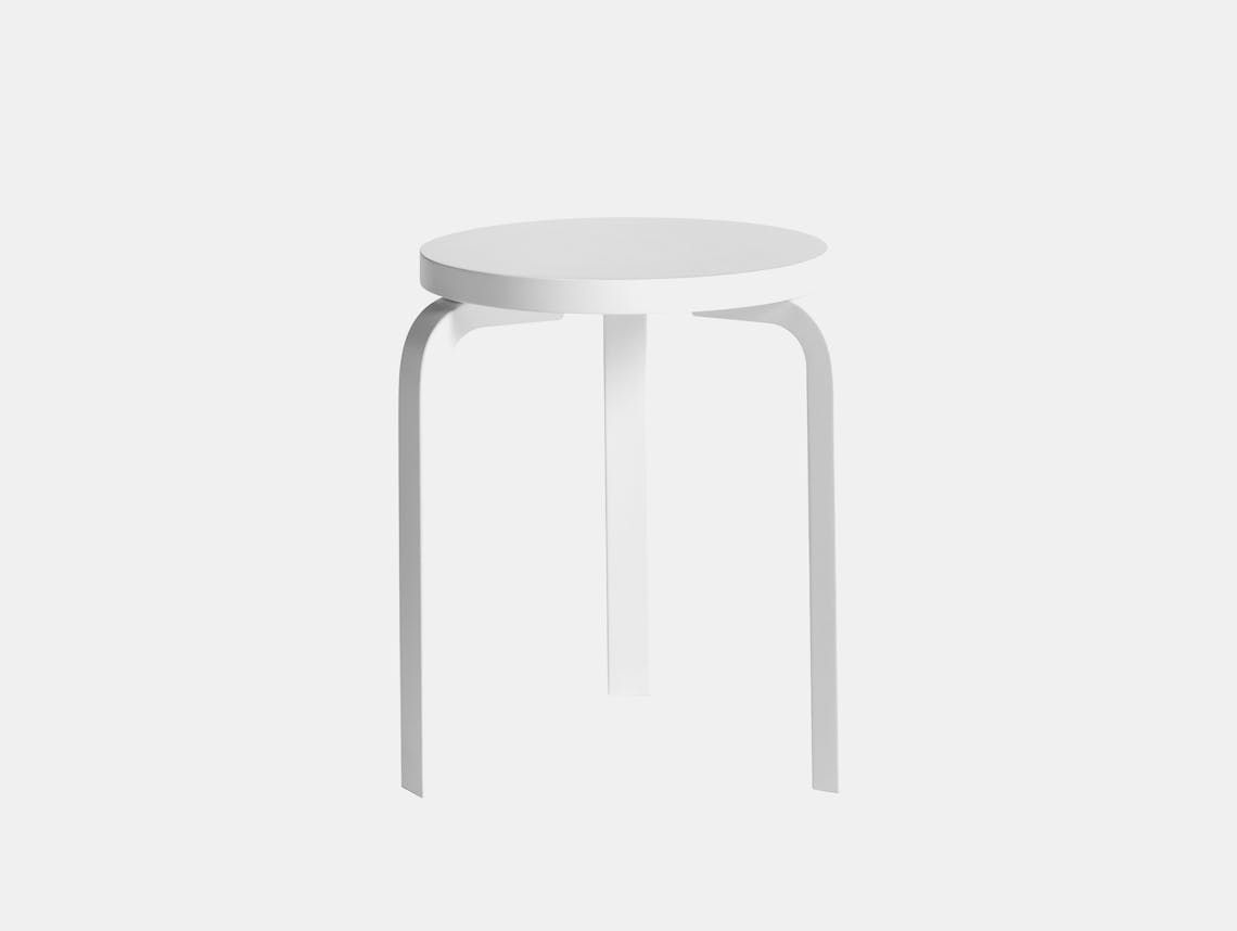 Artek alvar aalto stool 60 white lacquered birch