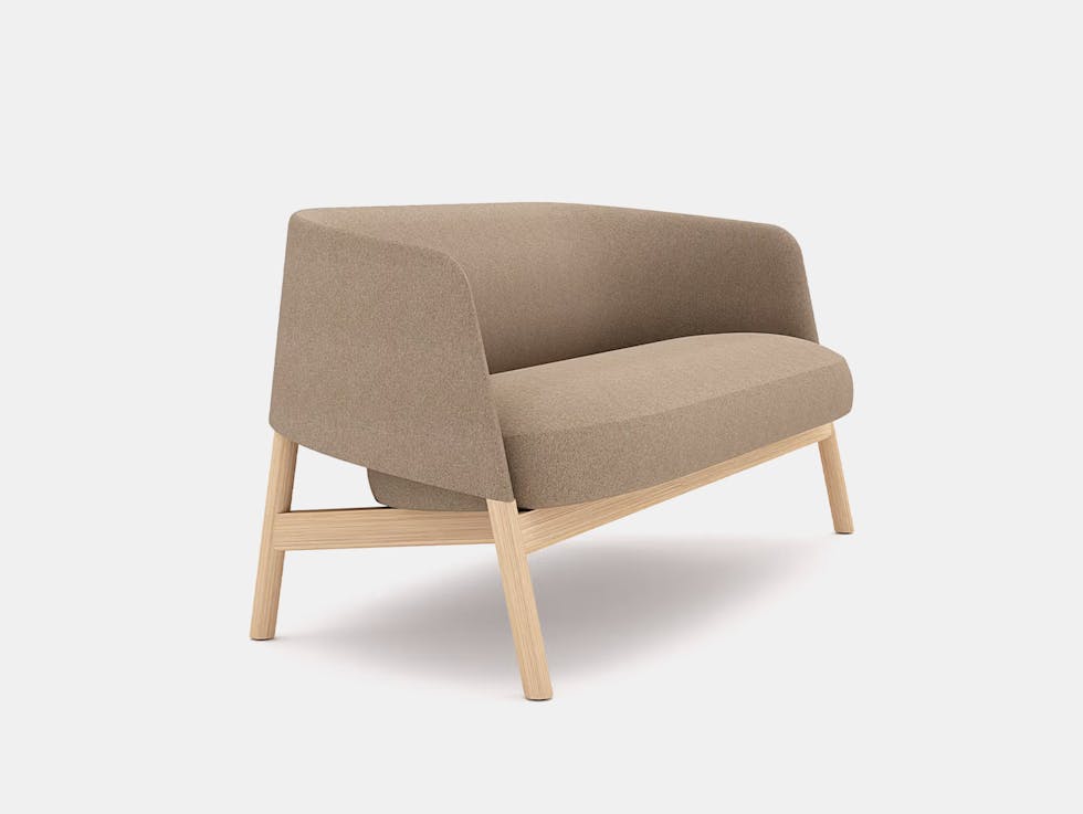 Collar 2 Seater Sofa, Wood Base image