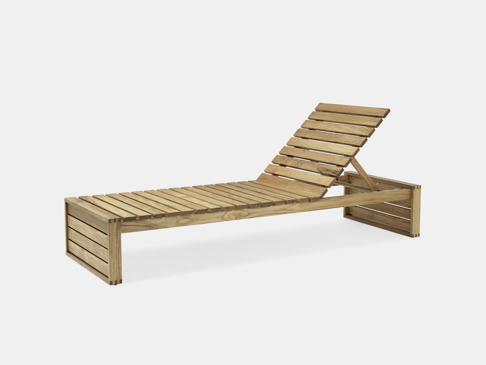 Carl Hansen BK14 Sunbed untreated teak Bodil Kjaer