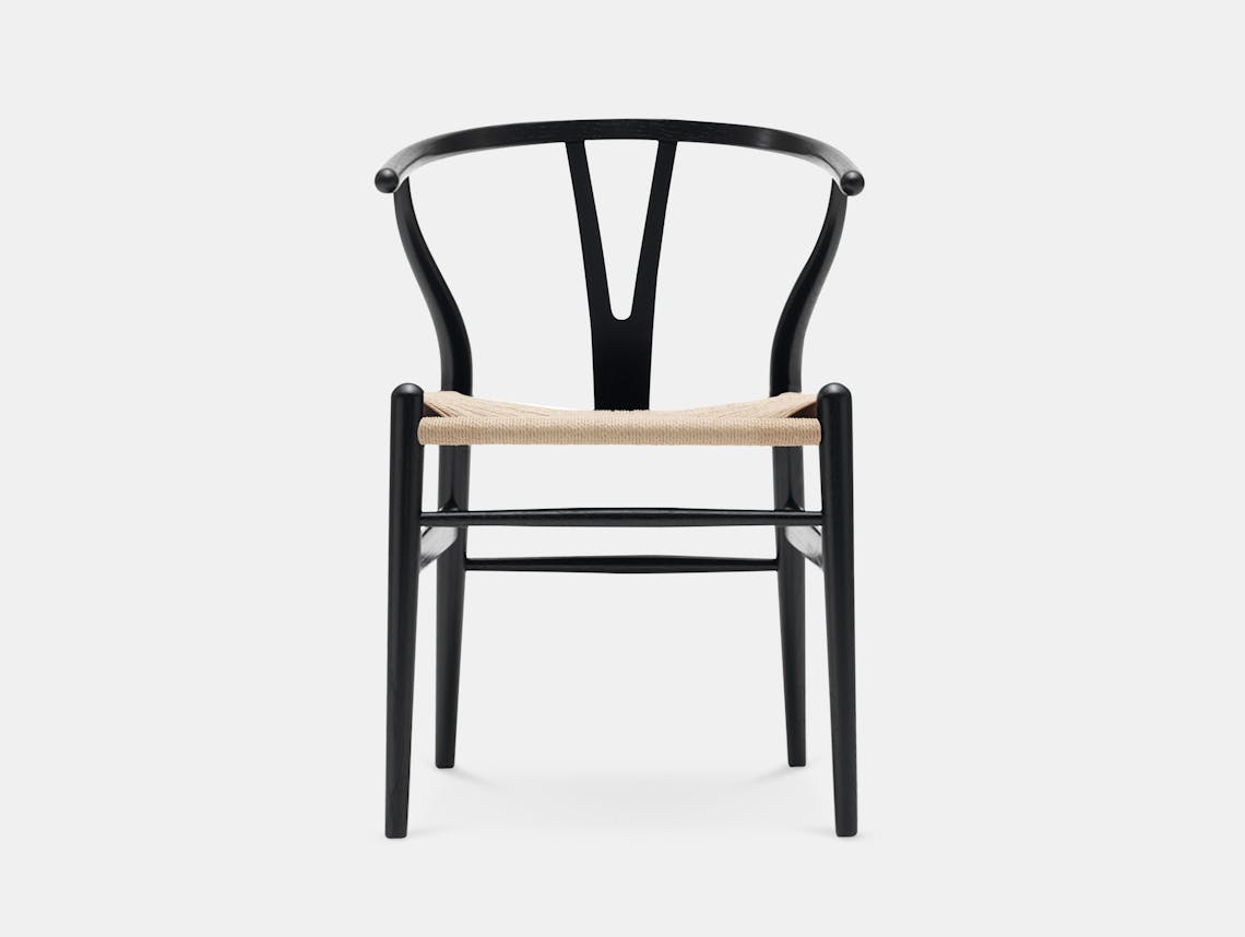Carl Hansen CH24 Wishbone Chair Black Oak Natural Paper Cord Hans Wegner