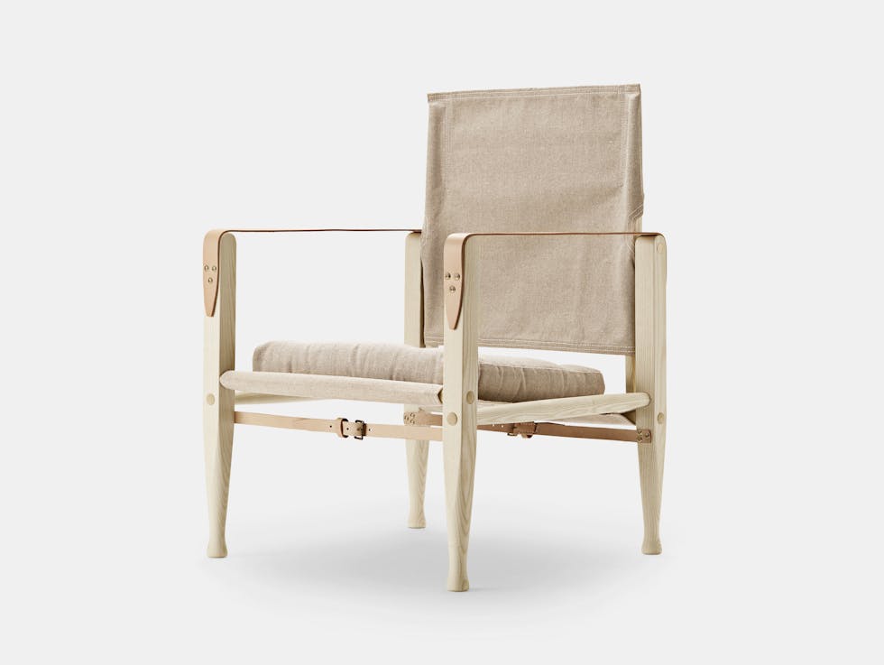 Carl Hansen Kk47000 Safari Chair Ash Natural Canvas Kaare Klint