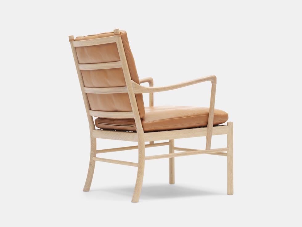 Carl Hansen Ow149 Colonial Chair Oak Leather Back Ole Wanscher