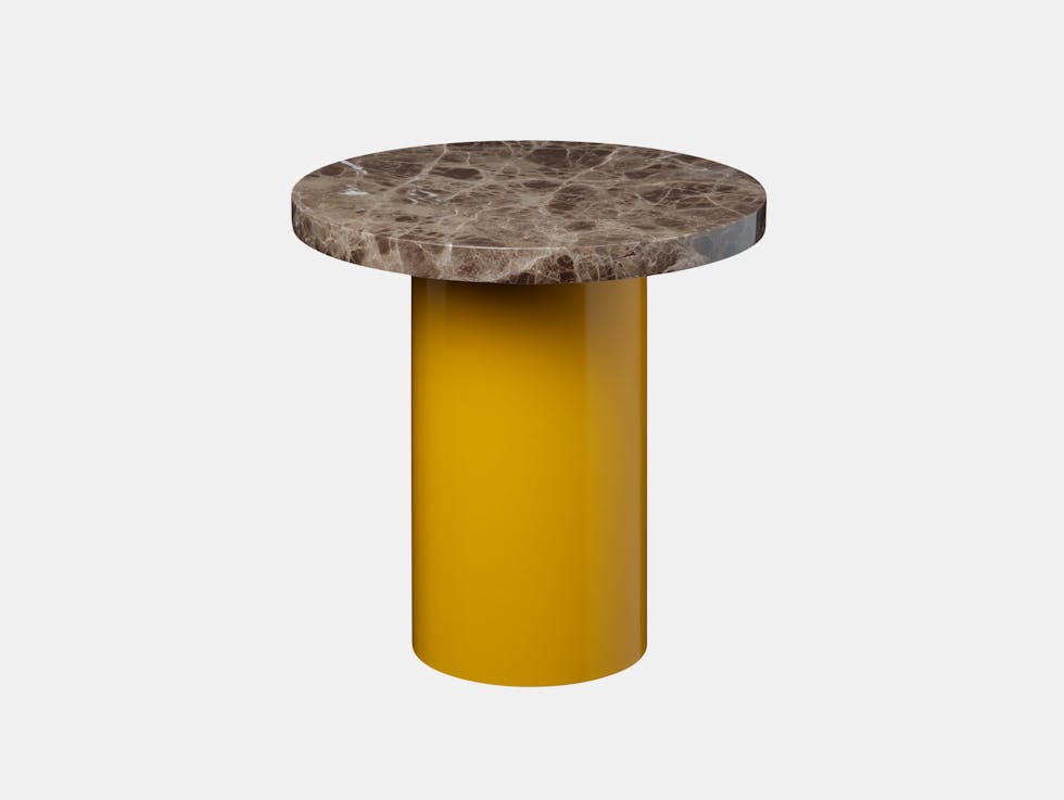 E15 Enoki Side Table Yellow Brown Marble Sm Philipp Mainzer