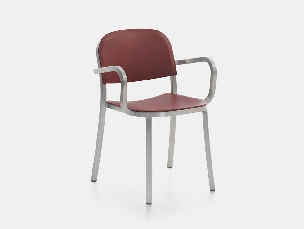 Emeco 1 Inch Armchair Aluminium Bordeaux Jasper Morrison