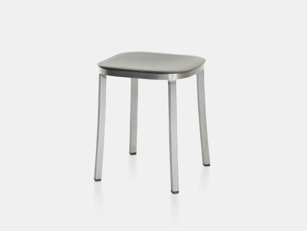 Emeco 1 Inch Small Stool light grey Jasper Morrison