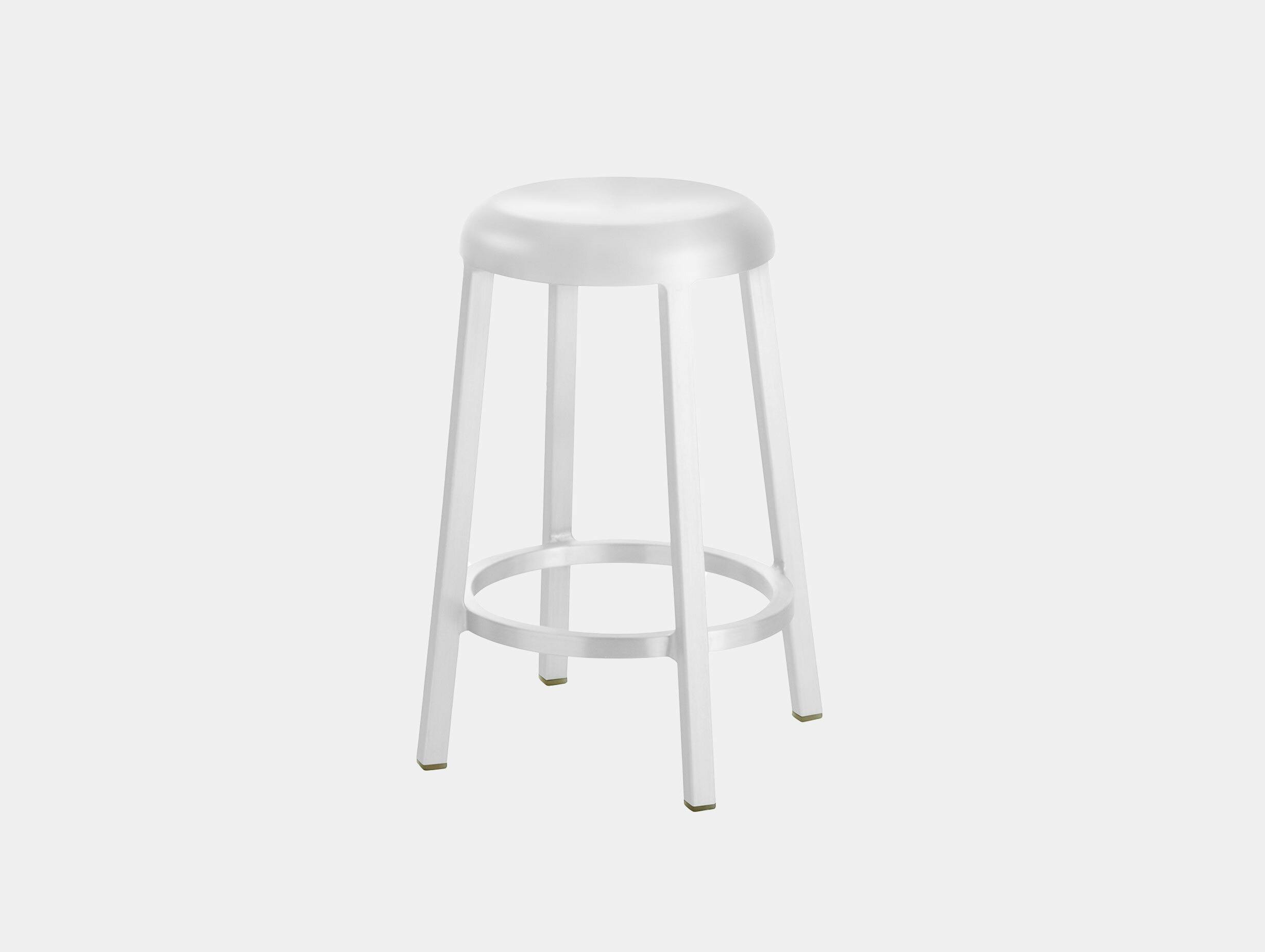 Emeco za counter stool white grey