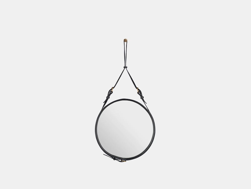 Gubi Adnet Circular Wall Mirror 45 Black Jacques Adnet