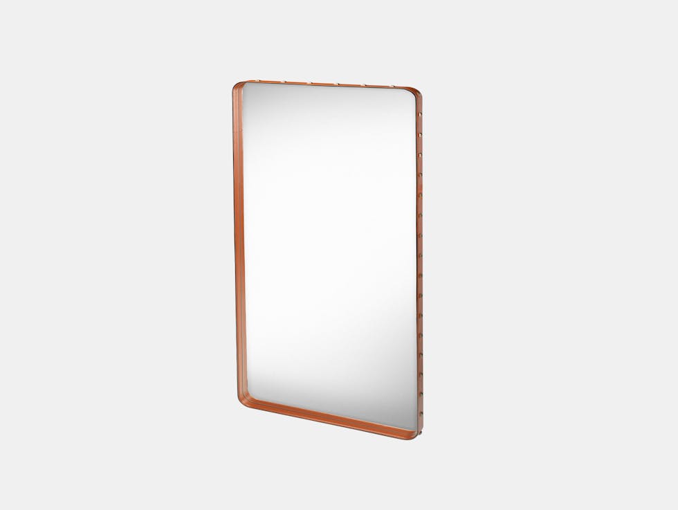 Gubi Adnet Rectangular Wall Mirror medium tan Jacques Adnet