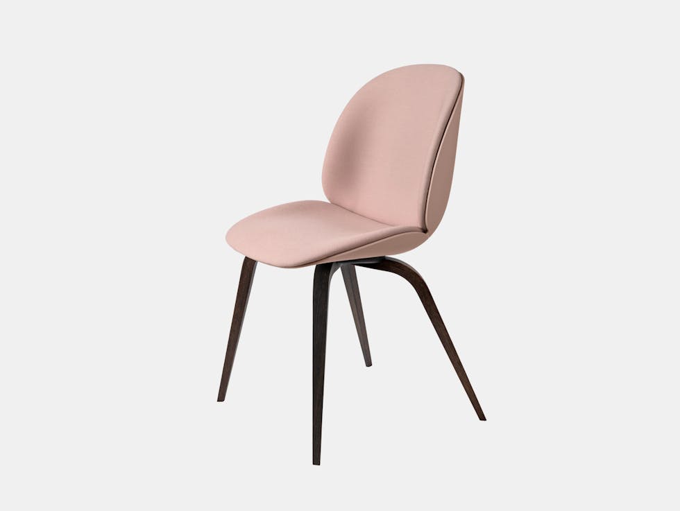 Front Upholstered Beetle Chair, Wood Base image