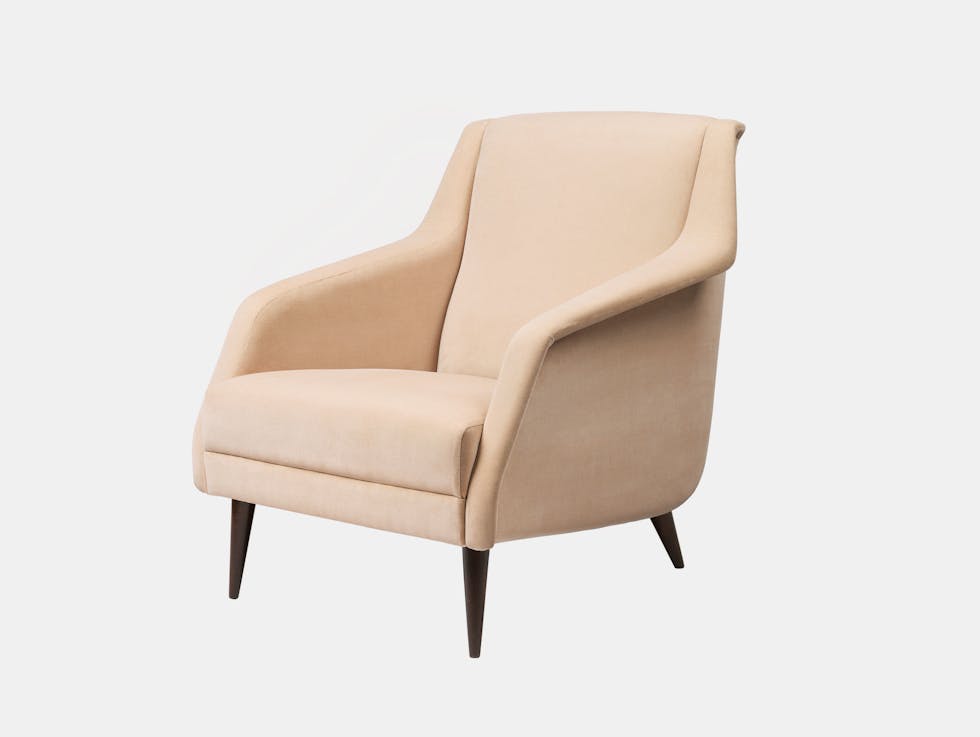 Gubi Cdc 1 Lounge Chair Velluto Beige Carlo De Carli