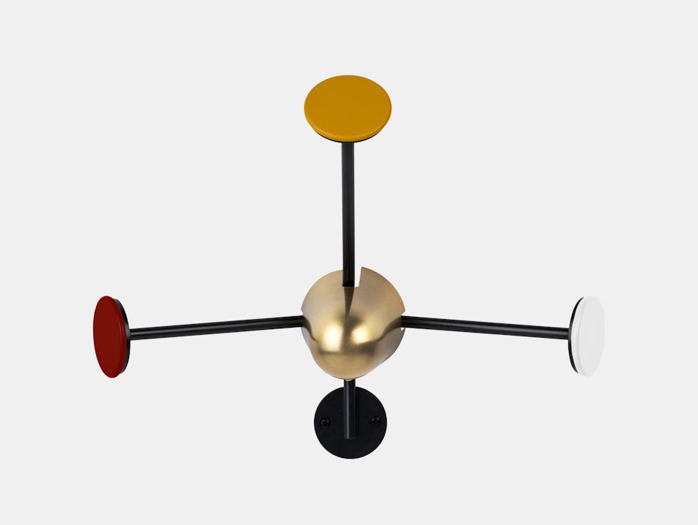 Gubi Matégot Coat Rack Black Brass Ochre Mathieu Mategot