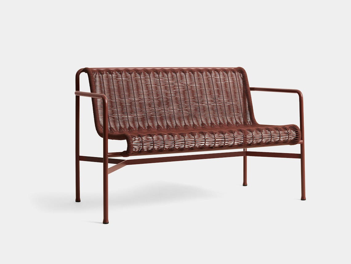 Hay bouroullec palissade cord dining bench iron red