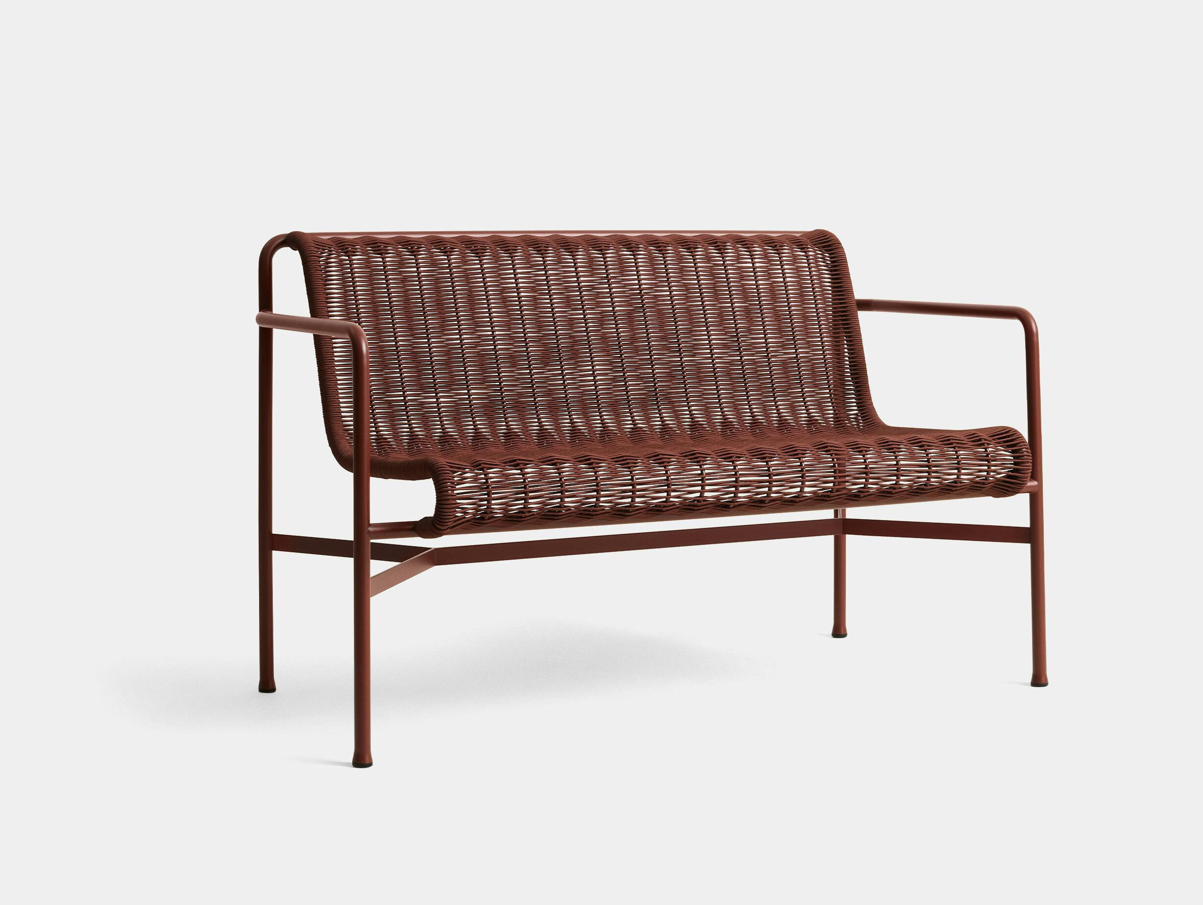 Hay bouroullec palissade cord dining bench iron red