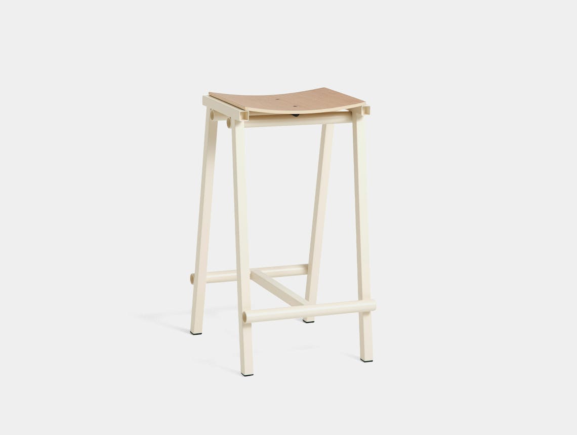 Hay marc morro taburete 8 bar stool h65 oak seat eggshell base