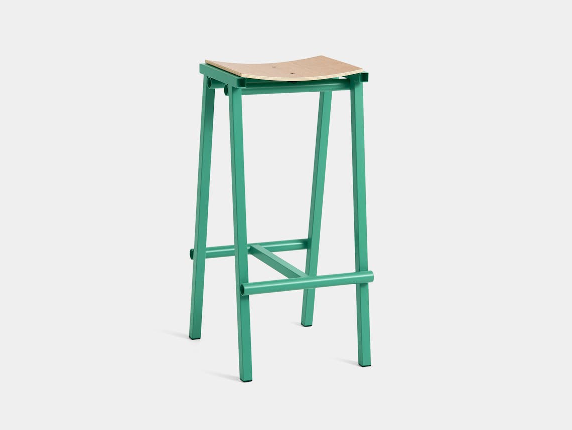 Hay marc morro taburete 8 bar stool h75 oak seat jade base