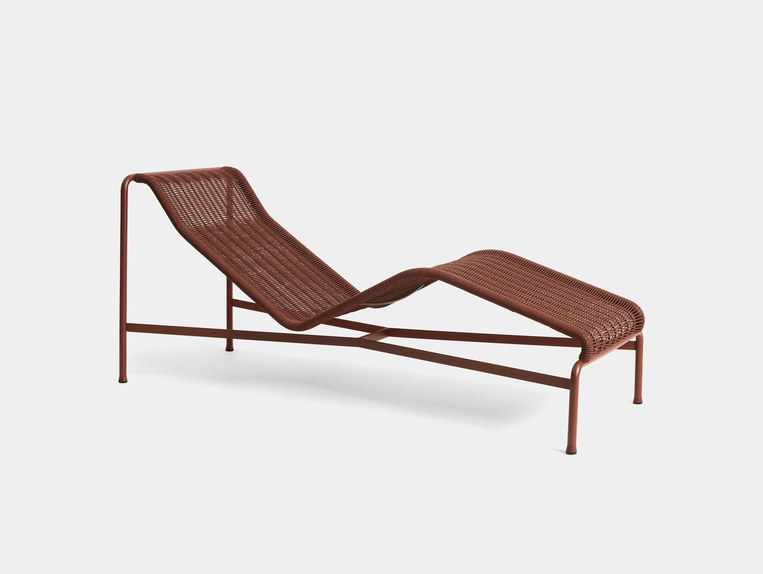 Hay palissade cord chaise longue iron red