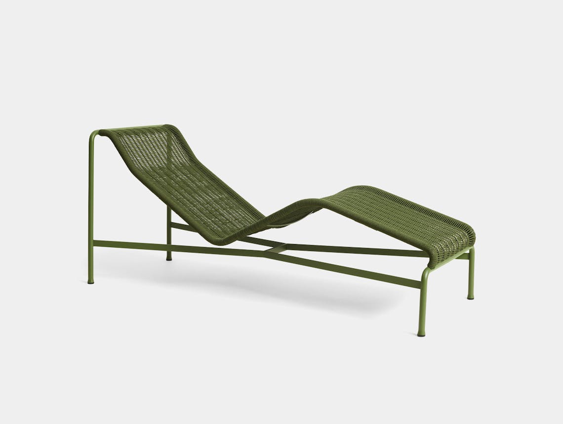 Hay palissade cord chaise longue olive