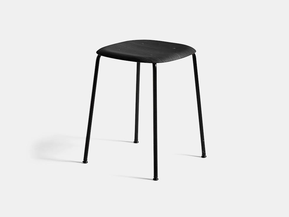 Hay Soft Edge70 Stool Black Base Black Stained Oak