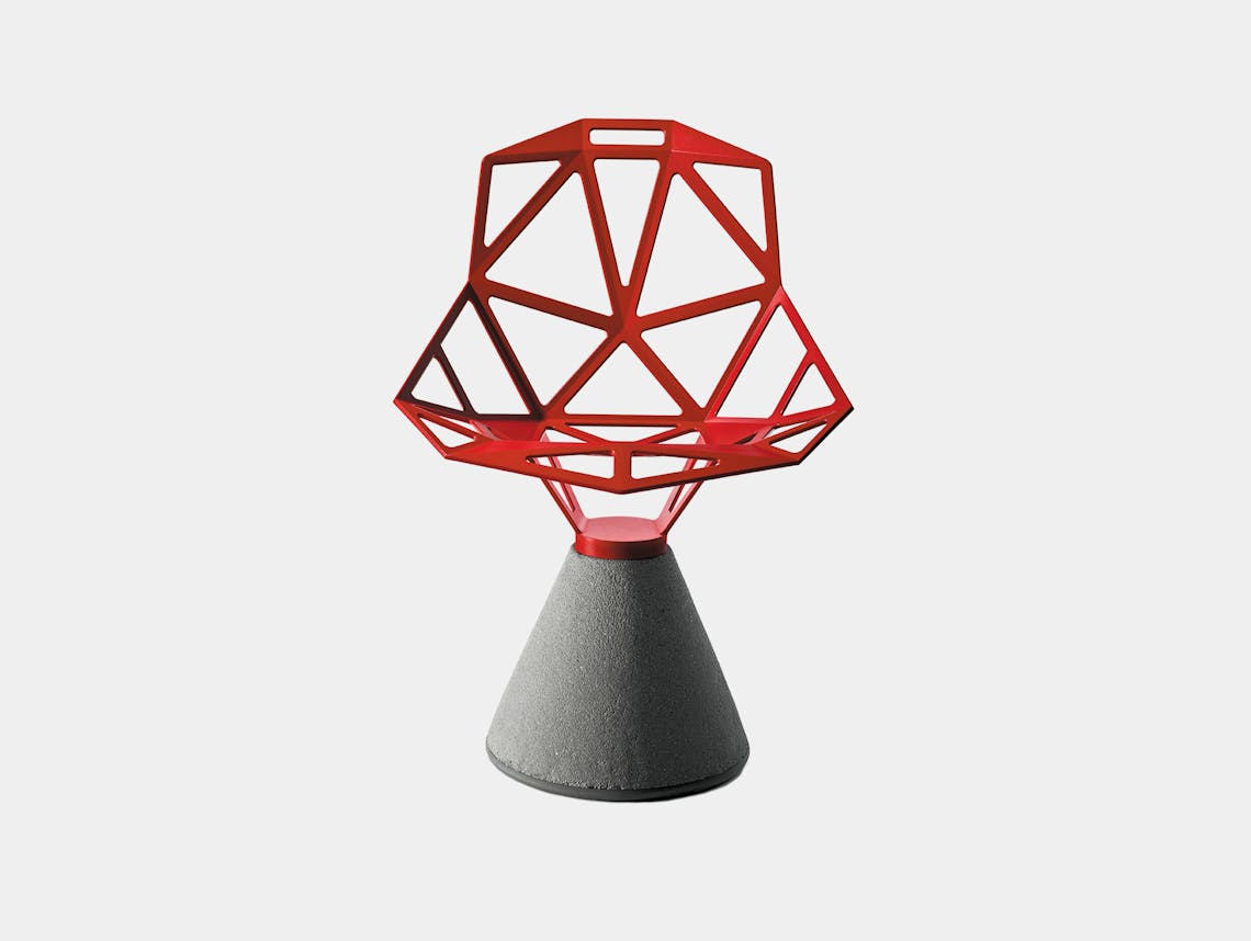 Magis Konstantin Grcic Chair One Concrete Base Red