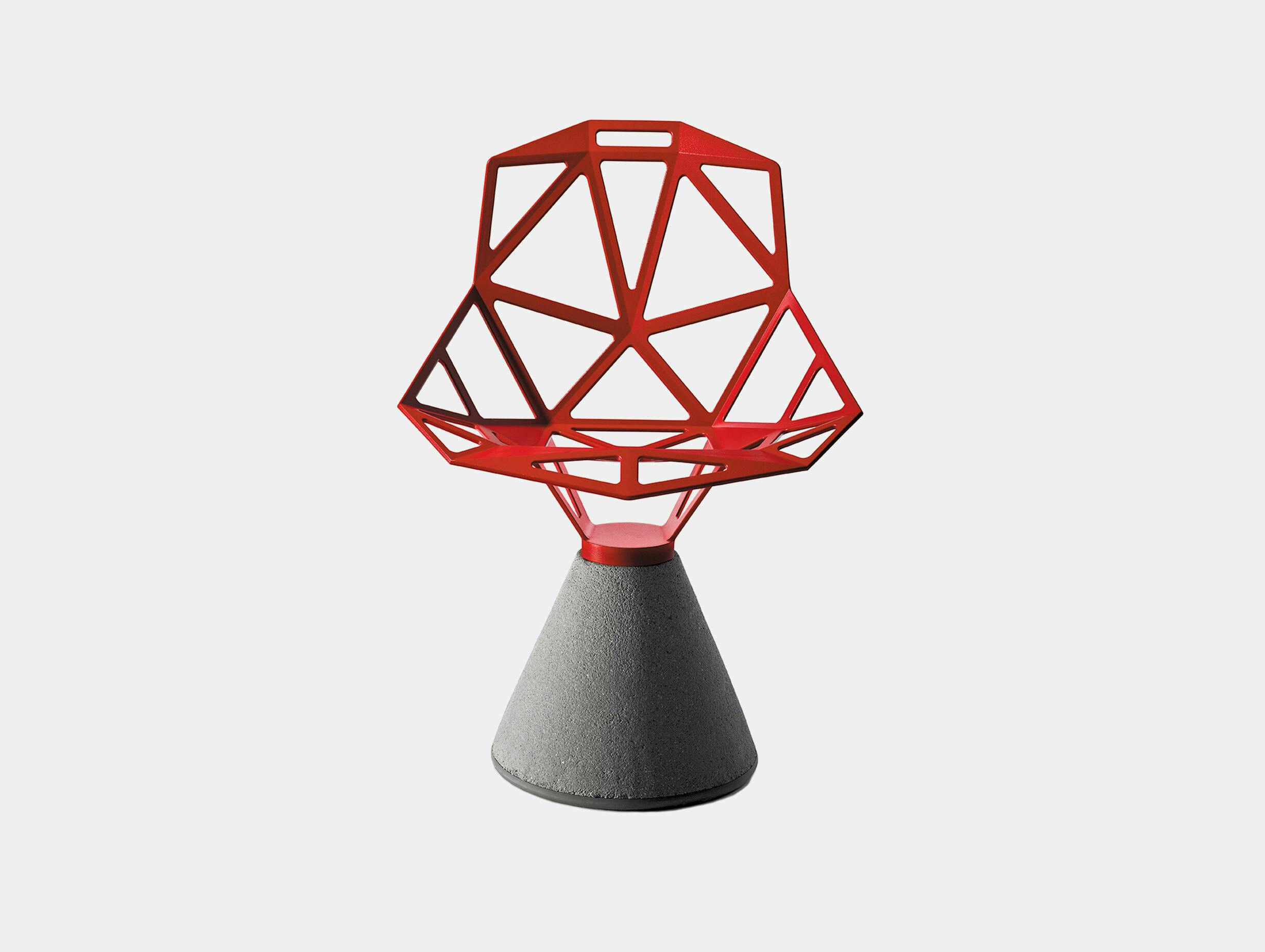 Magis Konstantin Grcic Chair One Concrete Base Red