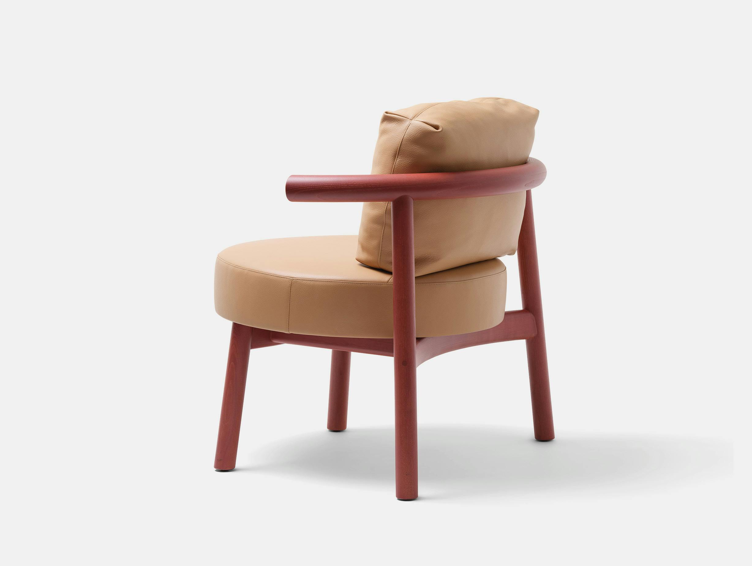 Mattiazzi studio nitzan cohen solo lounge chair red ash leather2