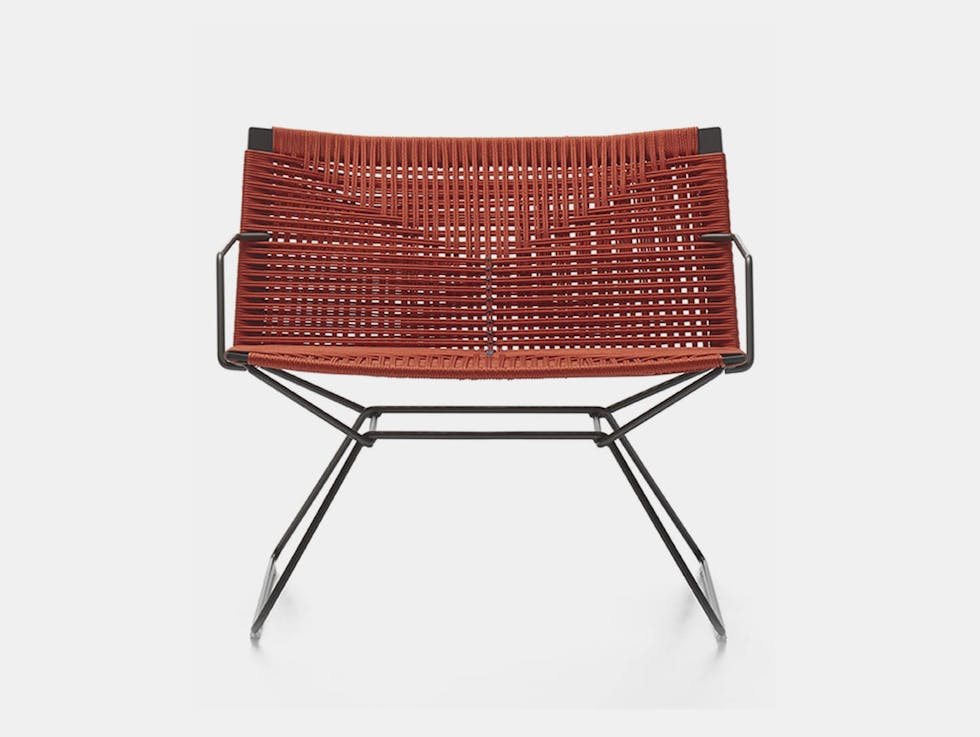 Mdf italia Jean Marie Massaud neil twist lounge chair outdoor red black arms