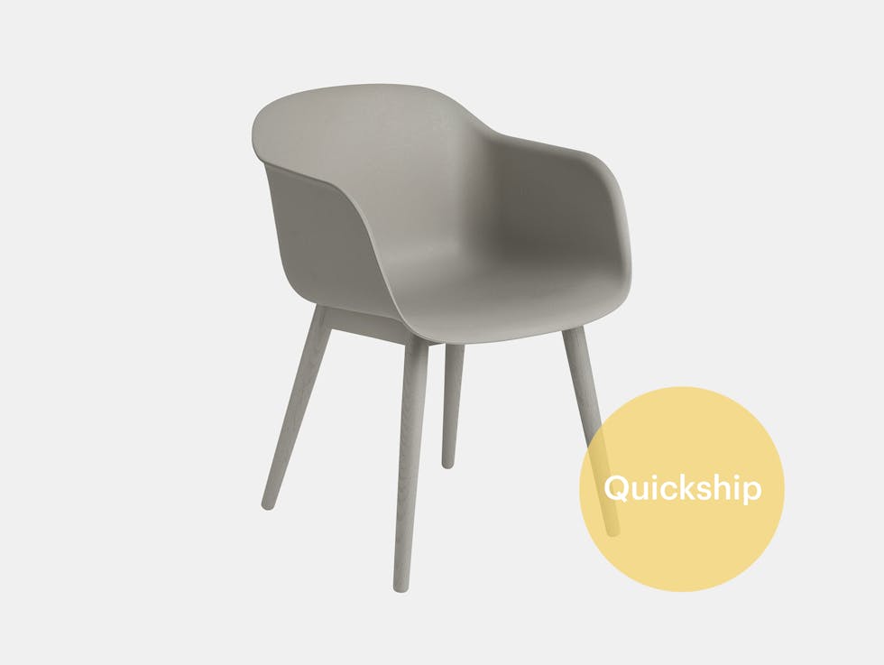Muuto fiber swivel armchair grey