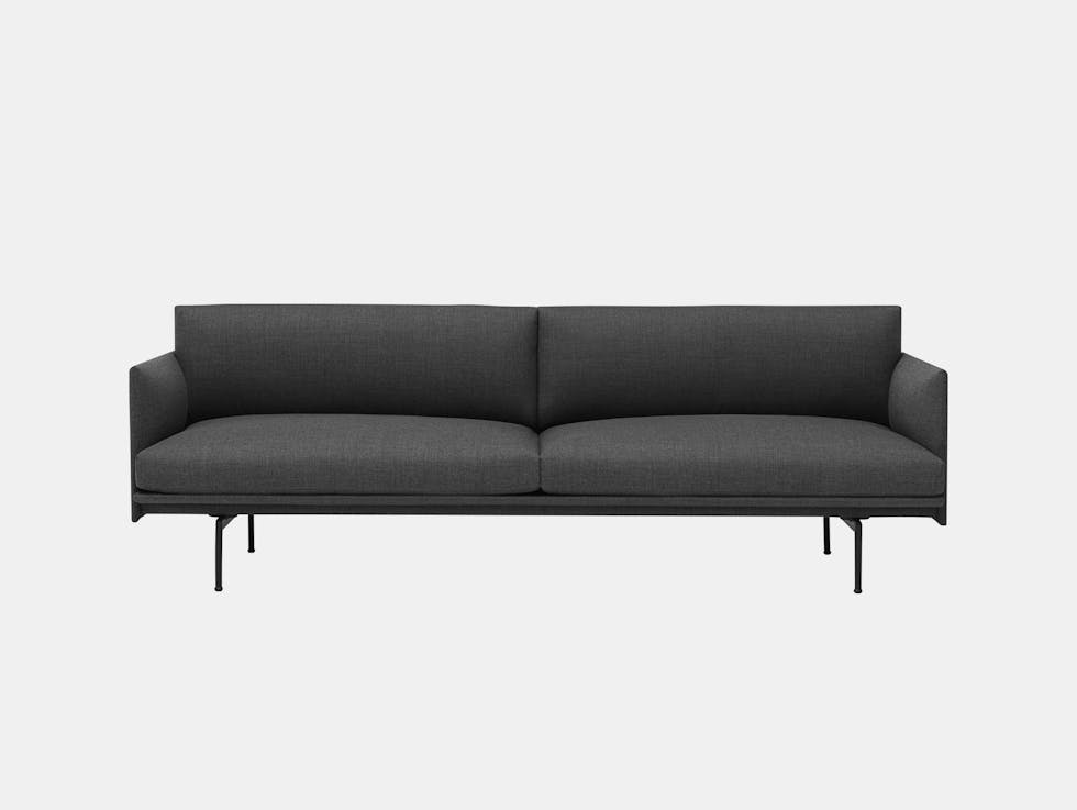 Muuto Outline 3 seater black base remix 163 Anderssen Voll