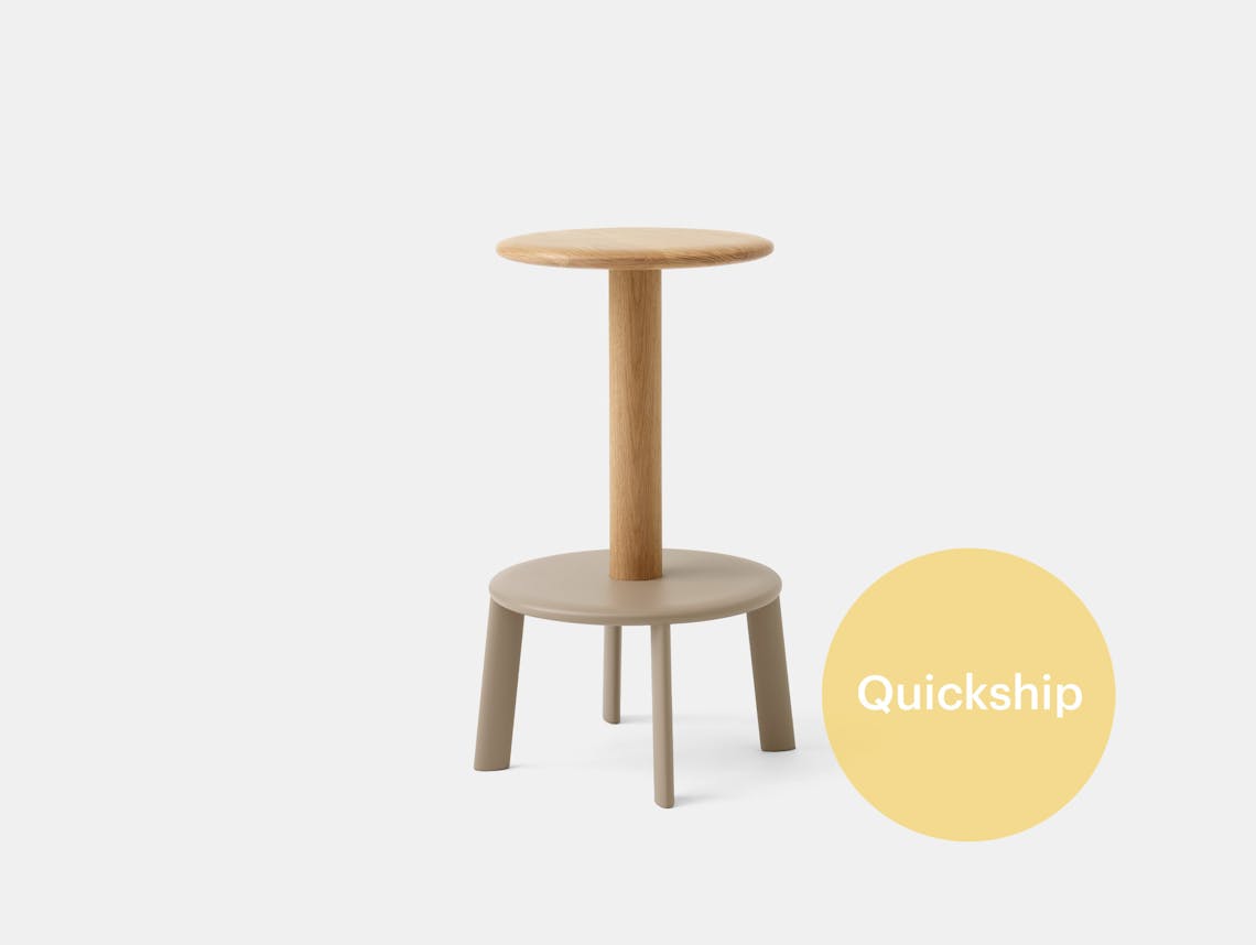 Quickship and tradition massif counter stool av39 oak grey beige